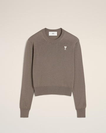 ベージュ ウール アミ ドゥ クール クルーネックセーター