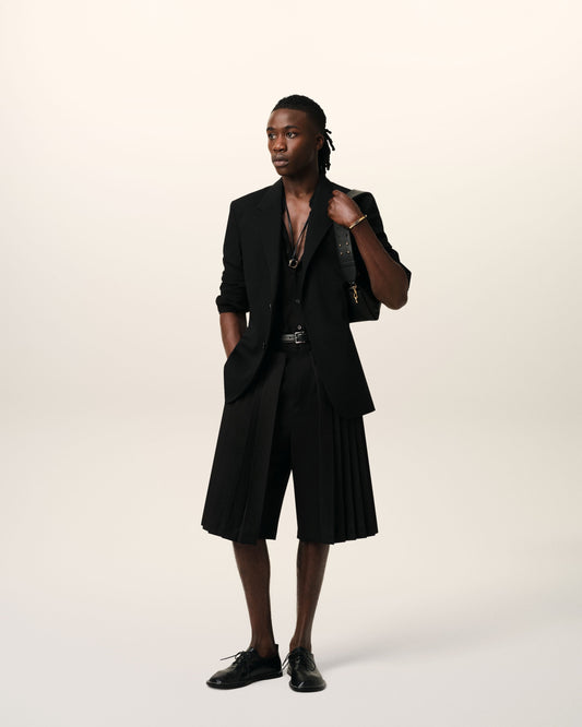 Black Wool Semi-Lined Jacket