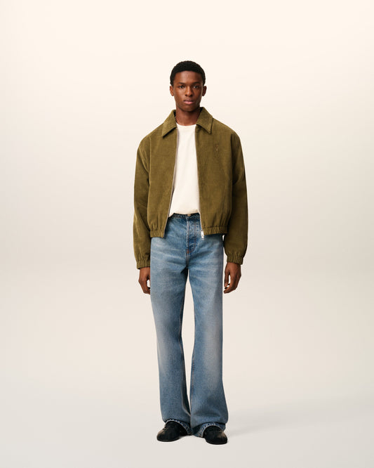Green Cotton Ami De Coeur Padded Zipped Jacket