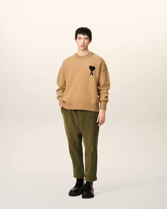 Green Cotton Carrot Corduroy Oversized Trousers