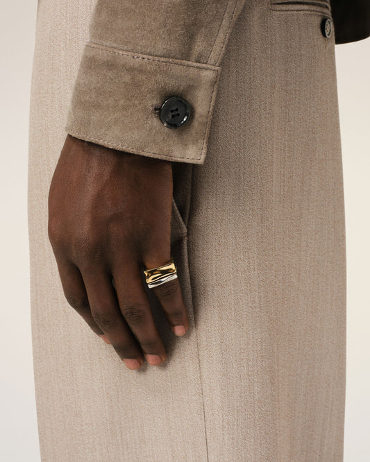 Gold Brass Dune Ring