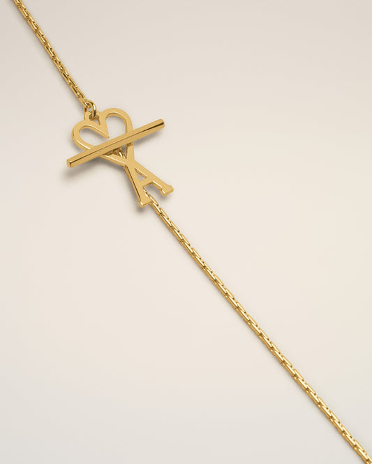 Gold Brass Ami de Coeur Chain Necklace