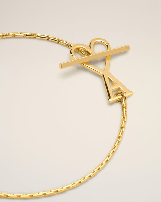 Gold Brass Ami De Coeur 2 In 1 Chain Necklace