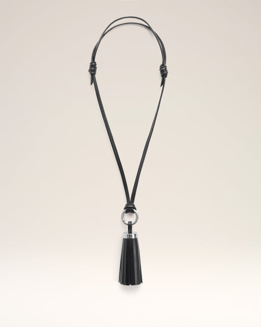 Black Leather Ami Pompom Keyring