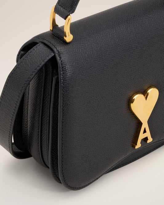 Black Leather Top Handle Paris Paris Bag