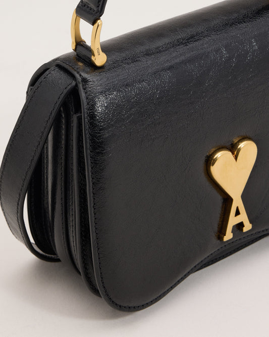 Black Leather Top Handle Paris Paris Bag
