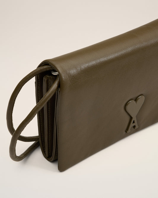 Khaki Leather Voulez-Vous Wallet Strap