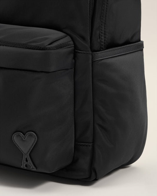 Black Nylon Canvas Marcel Backpack