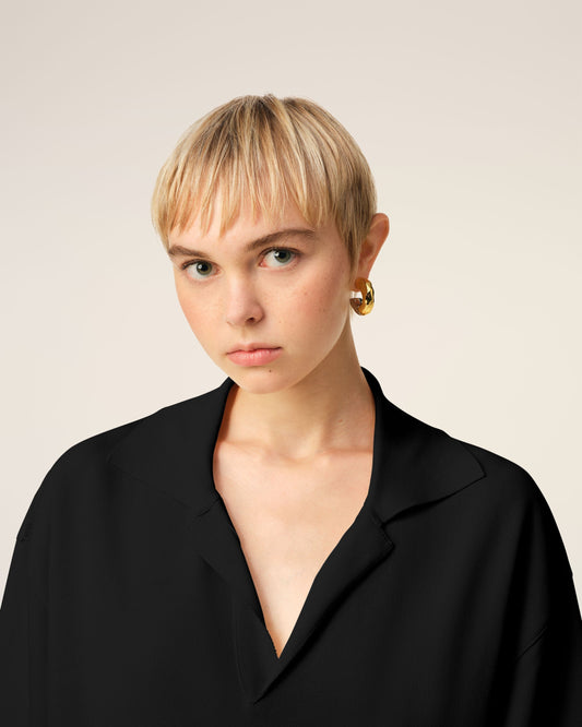 Black Short Sleeve Polo