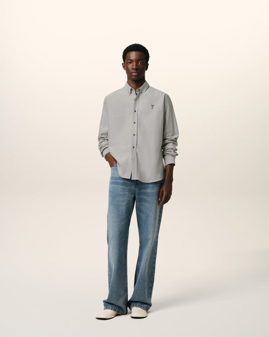 Grey Cotton Button-Down Ami de Cœur Shirt
