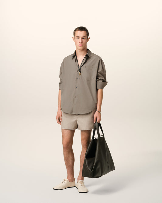 Beige Cotton Ami de Coeur Boxy Shirt