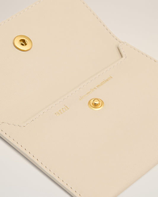 Beige Leather Carrousel Folded Card Holder