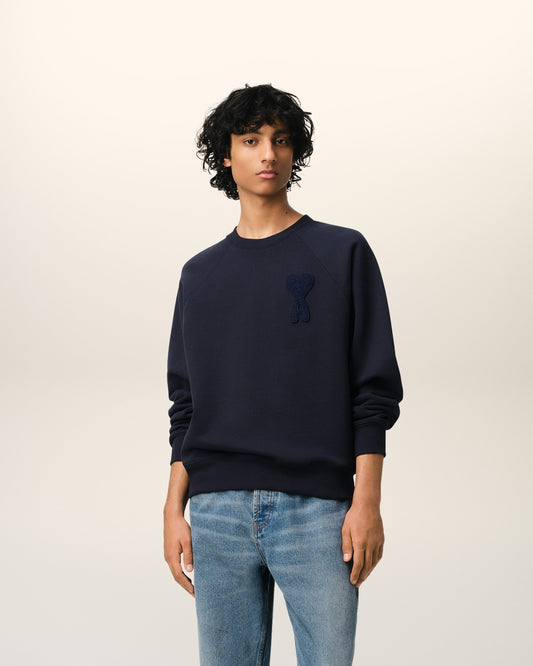 Navy Cotton Ami de Coeur Patch Sweatshirt