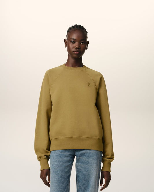 Mustard Cotton Tonal Ami de Coeur Sweatshirt