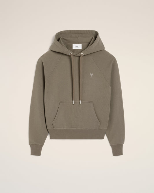 Taupe Cotton Tonal Ami de Coeur Hoodie