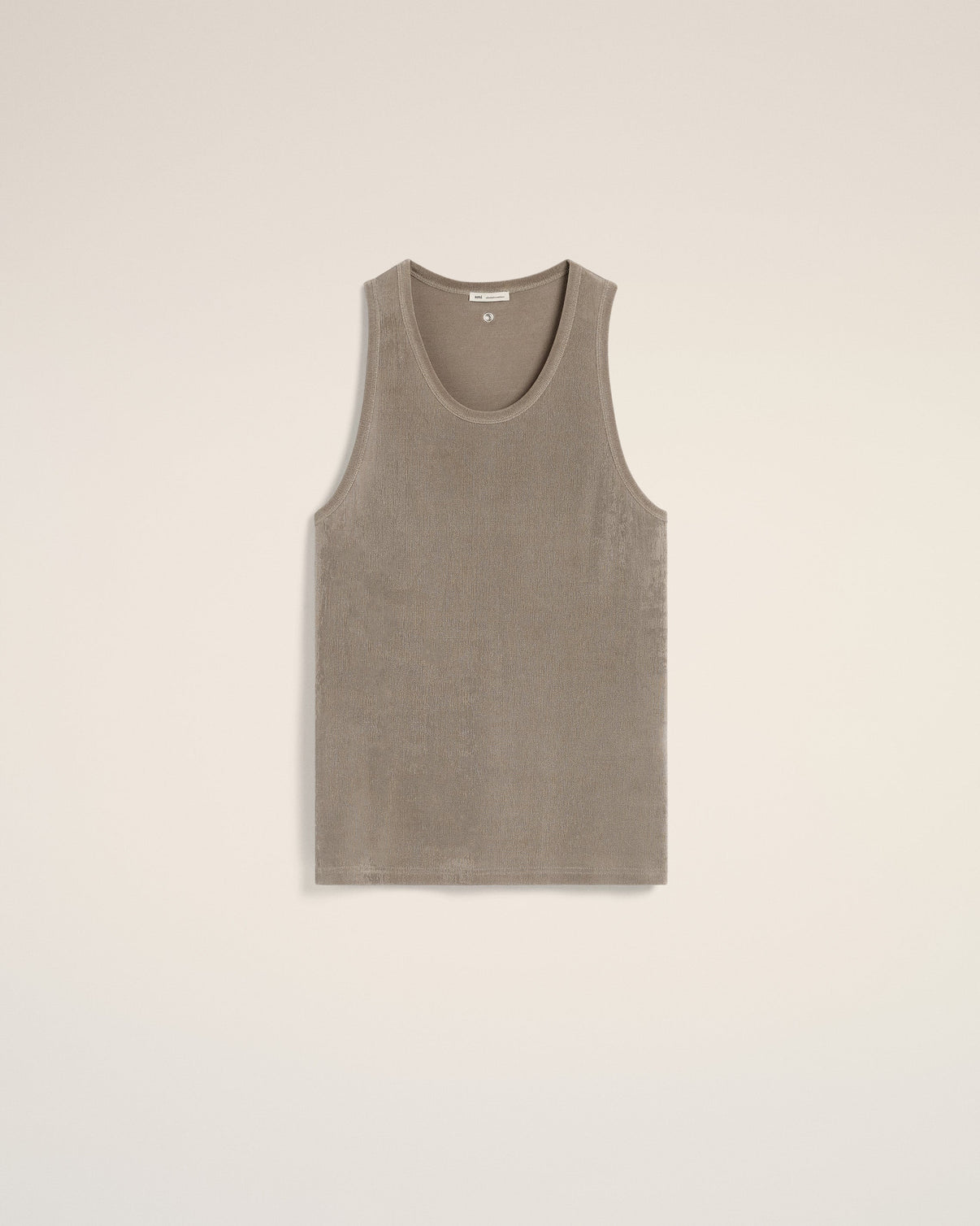 Beige Light Shiny Rib Jersey Tanktop