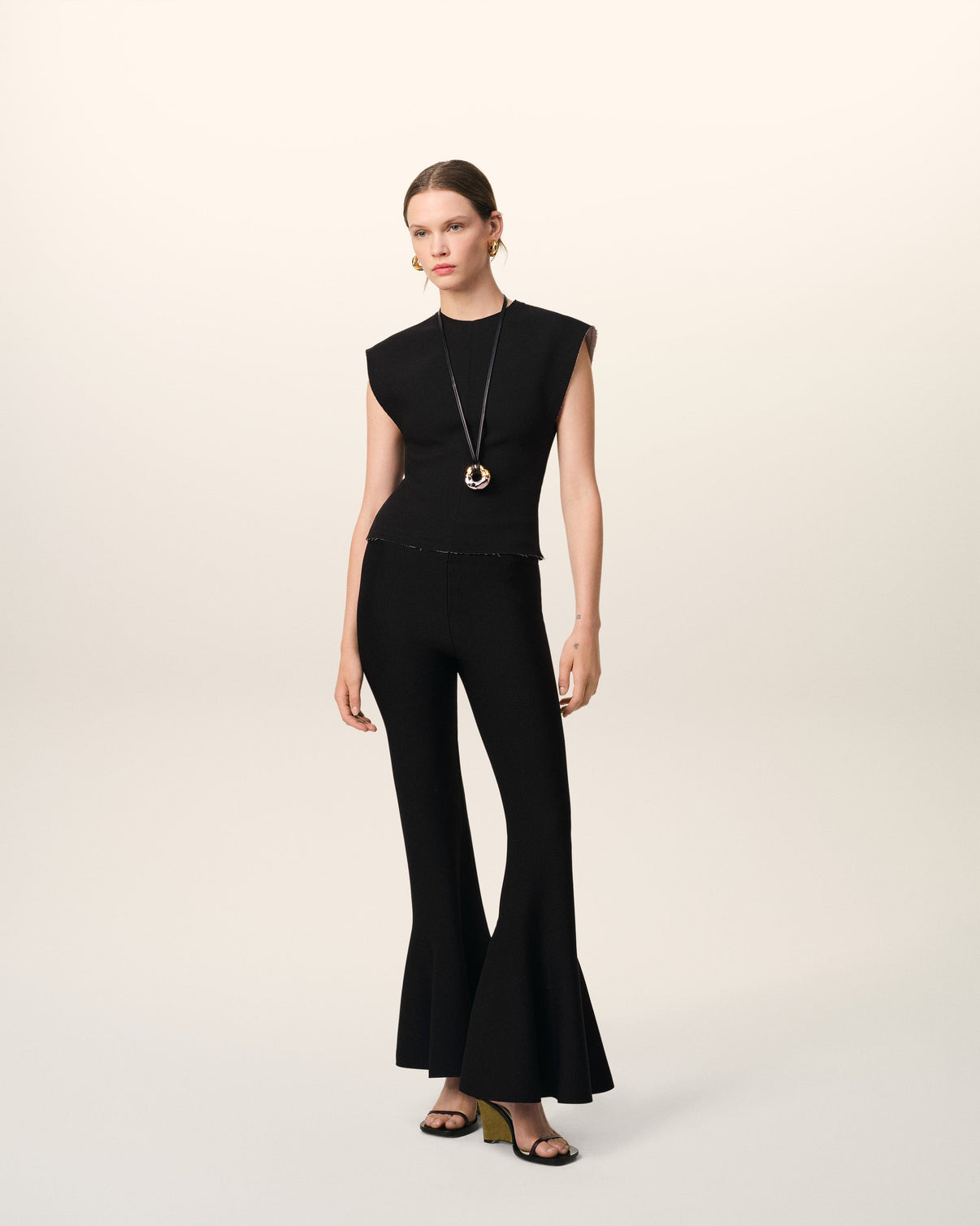 Black Godet Short Trousers