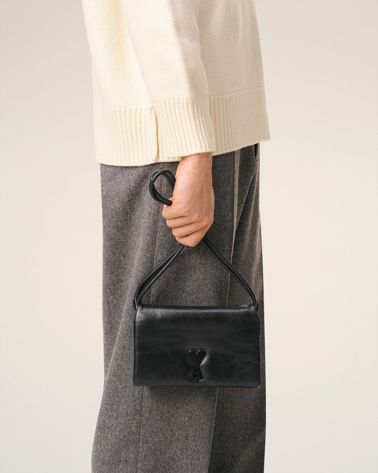 Black Smooth Leather Voulez Vous Wallet Strap